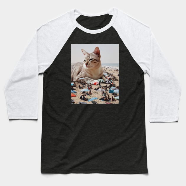 Beach Sit Baseball T-Shirt by mrmattmccarthy